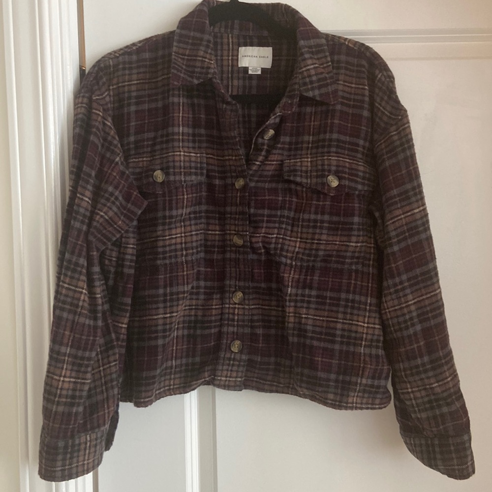 Cropped plaid flannel